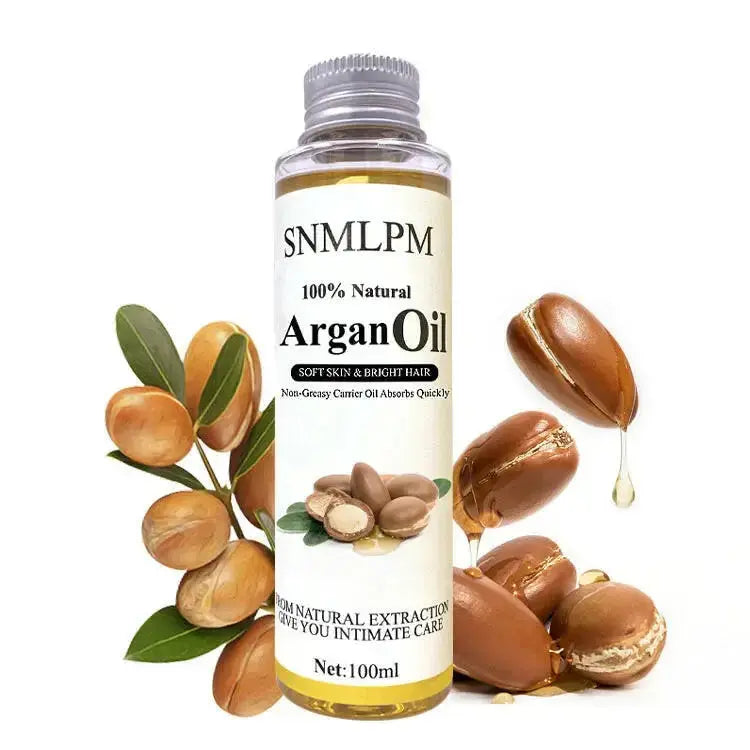 Natural argan hair oil by Plush Fashion Hub, 100ml, deep hydration and frizz control treatment for glossy, healthy hair.