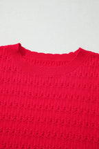 Nellie knit ribbed cuffs sweater by Threaded Pear, showcasing a cozy, textured knit with ribbed sleeve cuffs and a classic fit.