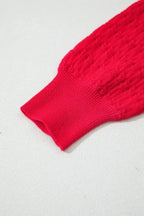 Nellie knit ribbed cuffs sweater by Threaded Pear featuring cozy ribbed knit fabric and stylish long sleeves.