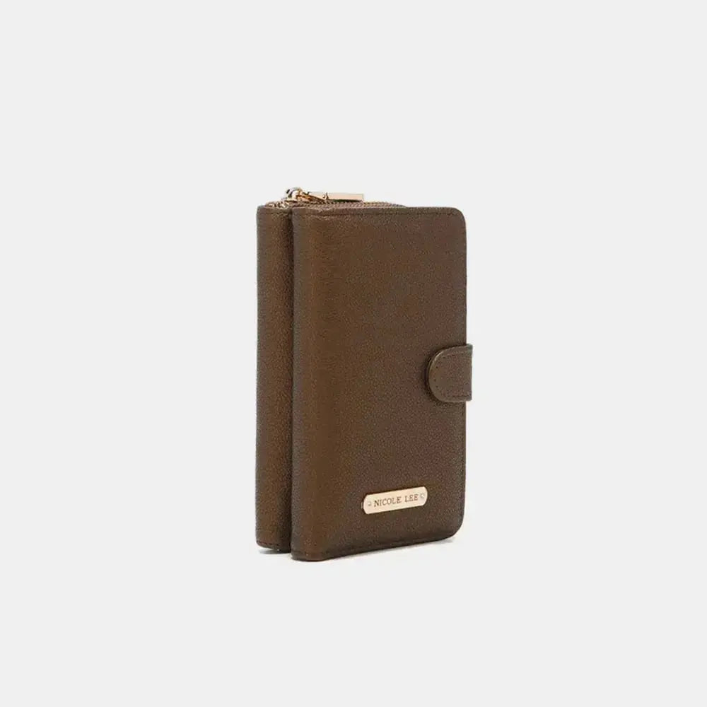 Vegan leather convertible 2-piece crossbody phone case and wallet by Plush Fashion Hub, featuring a stylish design and functional compartments.