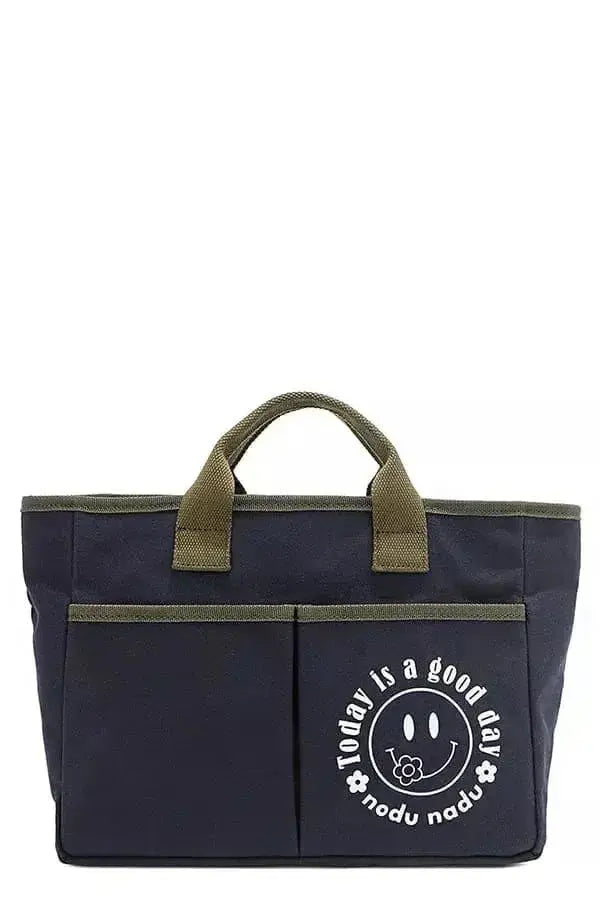 Artistic graphic print canvas tote bag by Plush Fashion Hub featuring Nicole Lee USA design, casual bag for everyday use.