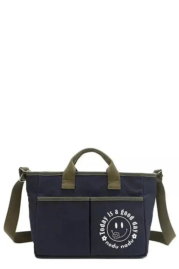 Artistic graphic print canvas tote bag by Plush Fashion Hub featuring bold, colorful artwork on durable fabric.