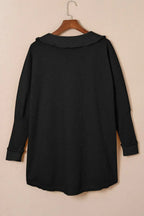 Nina waffle knit long sleeve top from Threaded Pear, featuring a cozy textured fabric and a classic fit.