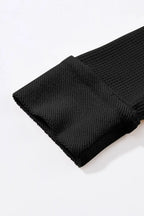Nina waffle knit long sleeve top by Threaded Pear featuring a cozy, textured fabric and a relaxed fit.