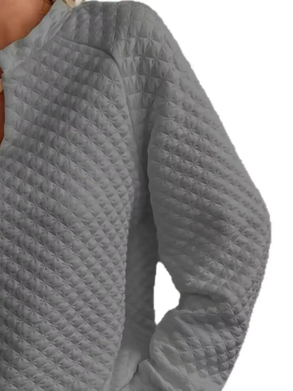 Women’s textured waffle-knit raglan sweatshirt with notched sleeves by Plush Fashion Hub, soft and cozy pullover for casual wear.