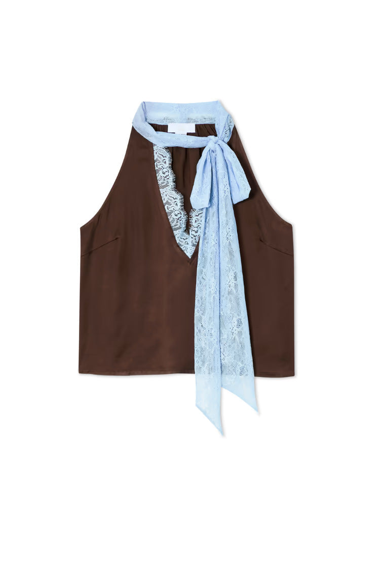 Women’s satin stitching sleeveless casual loose skirt set by Plush Fashion Hub, perfect for spring and summer wear.