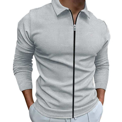 Men's Clothing Waffle Style Zipped Lapel Jacket Outdoor Sports TopsElevate your style with our Men's Waffle Style Zipped Lapel Jacket! With its unique design, available in various colors and patterns, you'll stand out from the crowdMen's Lapel ShirtPlush Fashions ShopPlush Fashion Shop