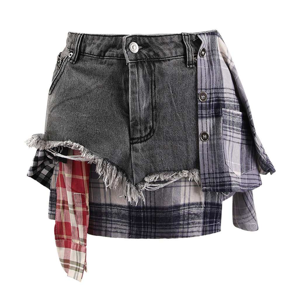 Deconstructing Design Sense Denim Skirt Female IrregularExperience effortless style with our Deconstructing Design Sense Denim Skirt. Made with comfortable and durable cotton fabric, this skirt features a trendy striped aSkirtPlush Fashions ShopPlush Fashion Shop