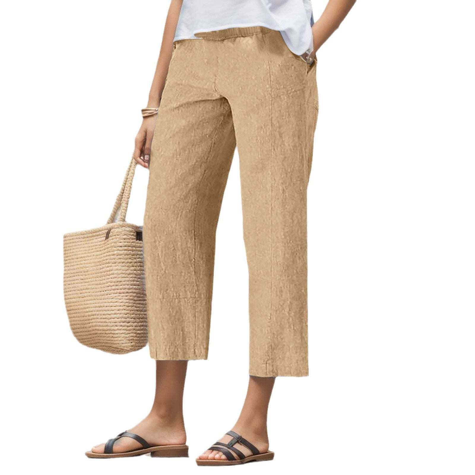 Solid Color High Waist Harem Casual PantsIntroducing our Solid Color High Waist Harem Casual Pants, available in khaki, gray, and blue. Made with comfortable cotton material and designed in a tight pants stLies pantsPlush Fashions ShopPlush Fashion Shop