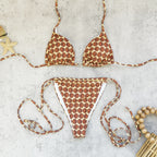 Plush Fashion Hub three-point bikini bottoms with sexy strap backless split design for women swimwear.