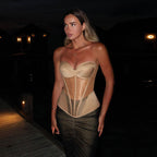 See-through wild vest top for women with tube top design, chest pad, and waist fit by Bella Mia, stylish and trendy top.