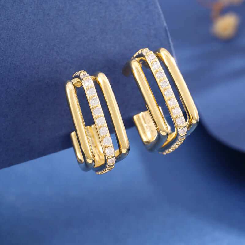 Elegant Three-layer Square Stud Earrings for Special-Interest Design EUpgrade your style with our elegant three-layer square stud earrings! Electroplated with a stunning gold finish, these geometric earrings are perfect for female desiEaringsPlush Fashions ShopPlush Fashion Shop