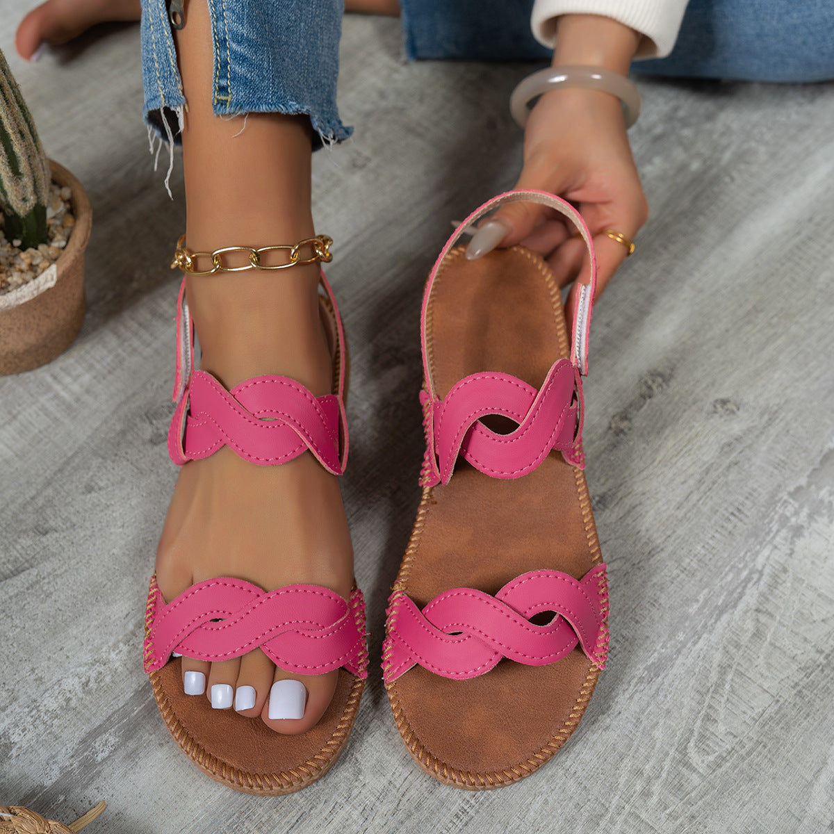 Lightweight women platform sandals with Velcro straps and soft soles, ideal for beach and casual wear, by Plush Fashion Hub