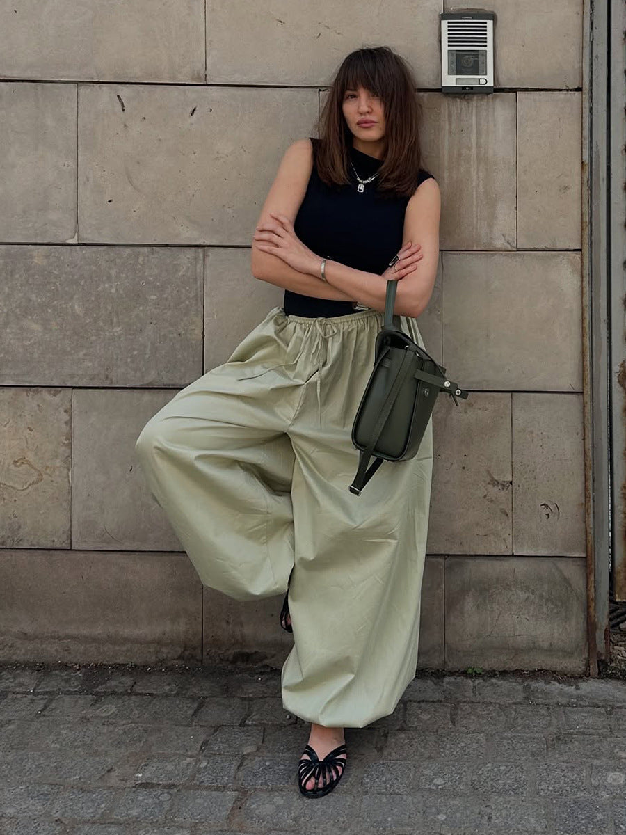 Women’s loose cotton bloomers from Plush Fashion Hub featuring wide-leg, casual autumn street trend pants.