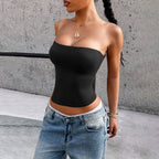 Bella Mia women's summer sexy tube top vest, sleeveless and fitted, shown in a light, breathable fabric suitable for warm weather.