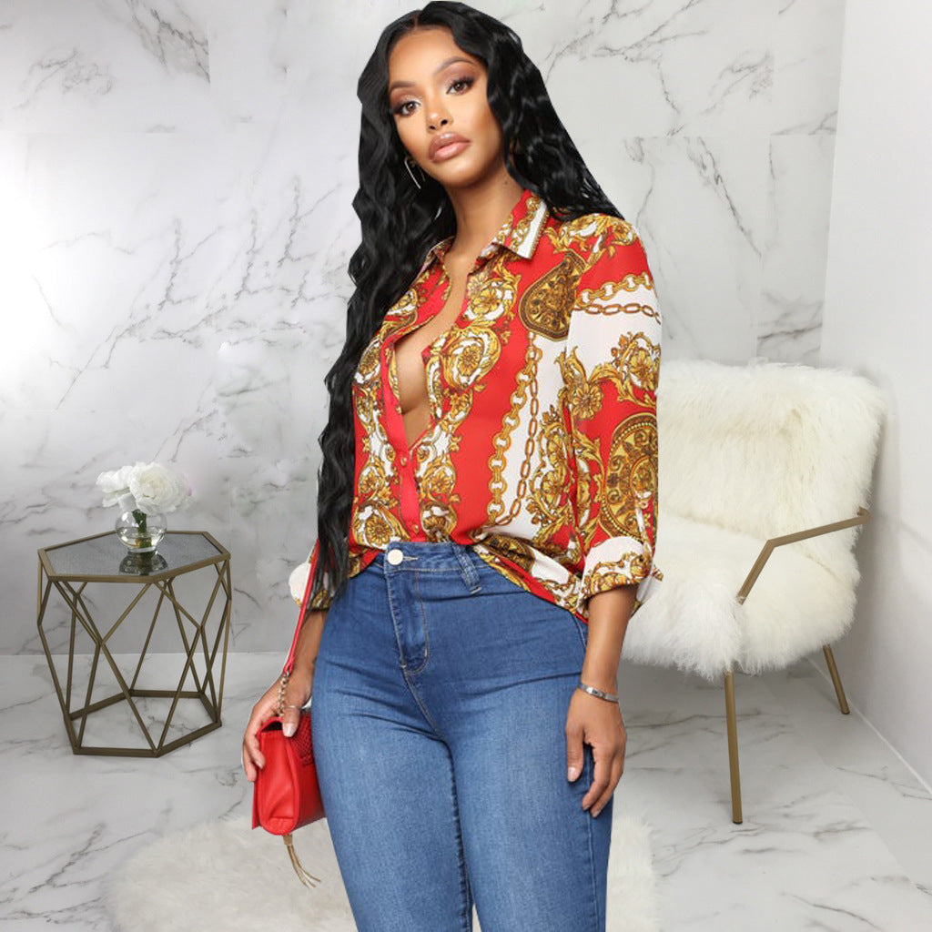 Women Casual Digital Printing Multi Color Women Shirt Bella Mia