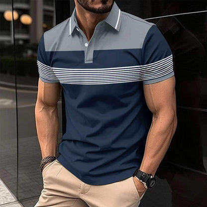 Men's Casual V-neck Button Business Striped All-matching Polot ShirtElevate your casual style with our Men's Casual V-neck Button Business Striped Polo Shirt! Available in gray, khaki, green, white, and navy blue, our shirt features Men's Polo ShirtsPlush Fashions ShopPlush Fashion Shop