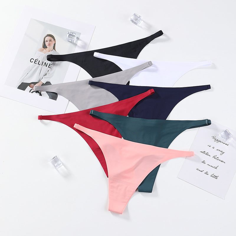 Women's Low Waist Ice Silk Quick-drying Thin Belt Seamless T-backExperience ultimate comfort with our Women's Low Waist Ice Silk Quick-drying Thin Belt Seamless T-back. Made from Nylon fabric, this T-back comes in a variety of colunderwearPlush Fashions ShopPlush Fashion Shop