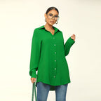 Bella Mia fall women's long sleeve solid color casual top, loose fit, stylish long sleeve shirt for women.