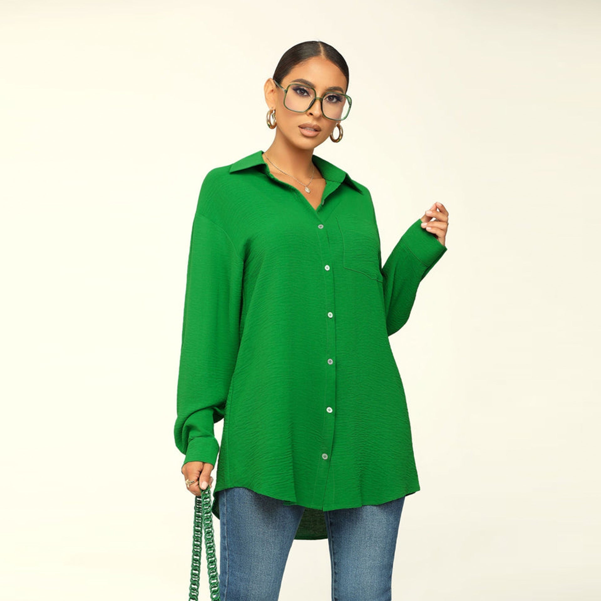 Bella Mia fall women's long sleeve solid color casual top, loose fit, stylish long sleeve shirt for women.