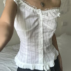 Women’s summer cold shoulder sleeveless cardigan shirt by Bella Mia, showcasing a stylish and breathable sleeveless top.