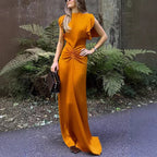 Plush Fashion Hub satin sleeveless lace-up dress for women, perfect for casual summer vacations and spring outings.