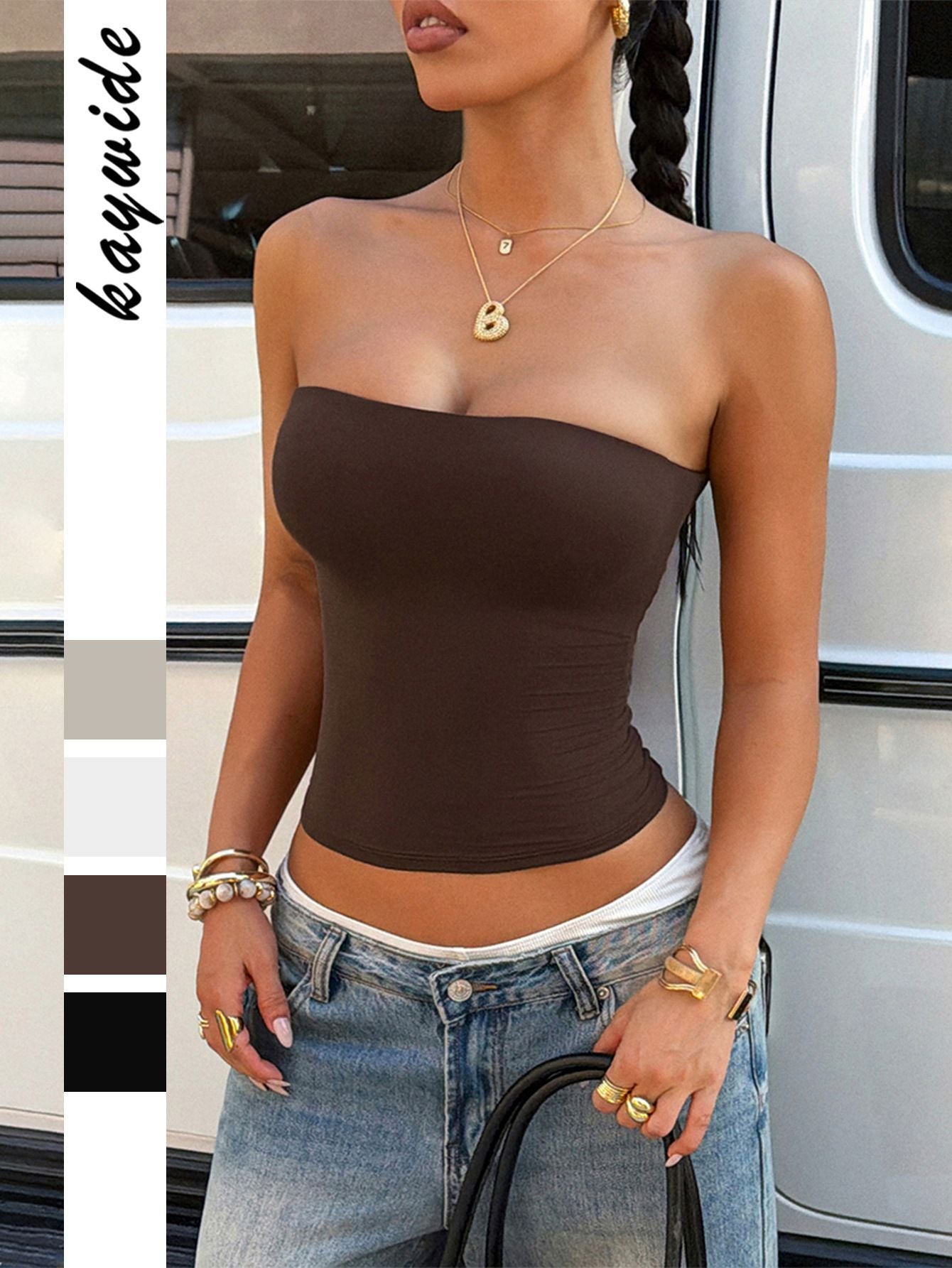 Bella Mia women's summer tube top vest, sleeveless and form-fitting, perfect for stylish warm-weather outfits.
