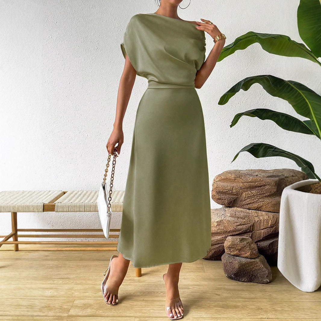 Women Clothing Trendy Summer Satin Satin Women Summer Dress Tight Jumpsuit Long Dress Bella Mia