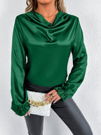 Women’s satin summer shirt by Bella Mia, elegant artificial silk top with a stylish fit, perfect for warm-weather fashion.