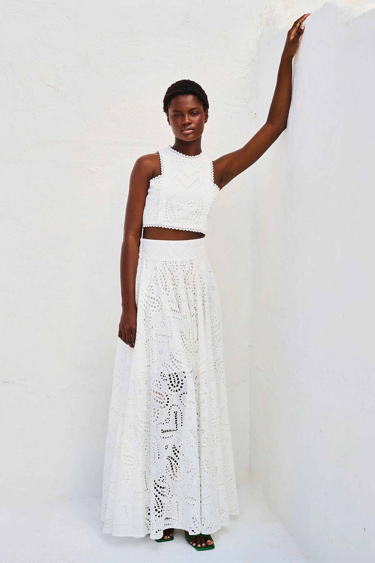 Casual women's sleeveless long skirt and top matching set with pockets, ideal for spring and summer vacations, by Plush Fashion Hub.
