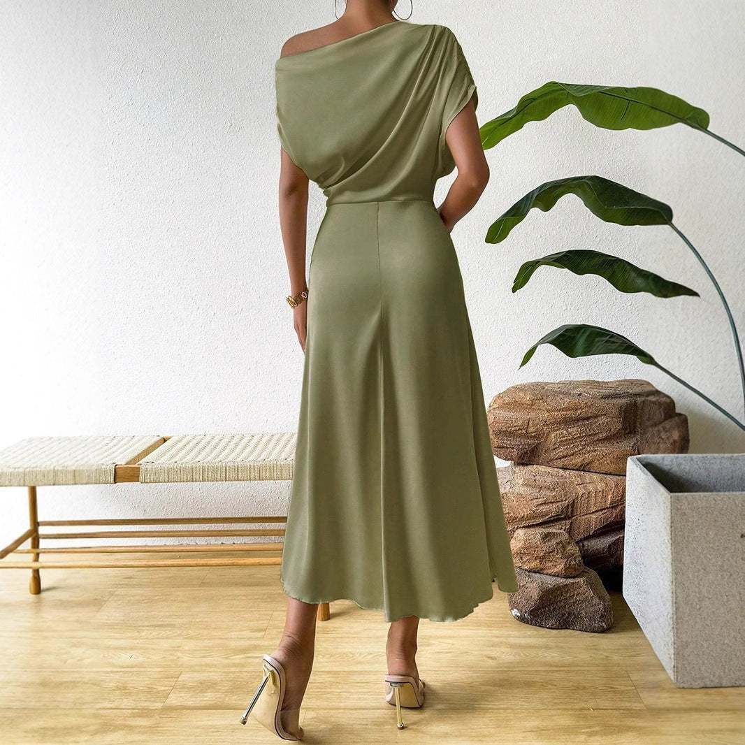 Women Clothing Trendy Summer Satin Satin Women Summer Dress Tight Jumpsuit Long Dress Bella Mia