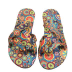 Women’s boho flat printed slippers by FitiqueFit, featuring colorful bohemian patterns and comfortable slip-on design.