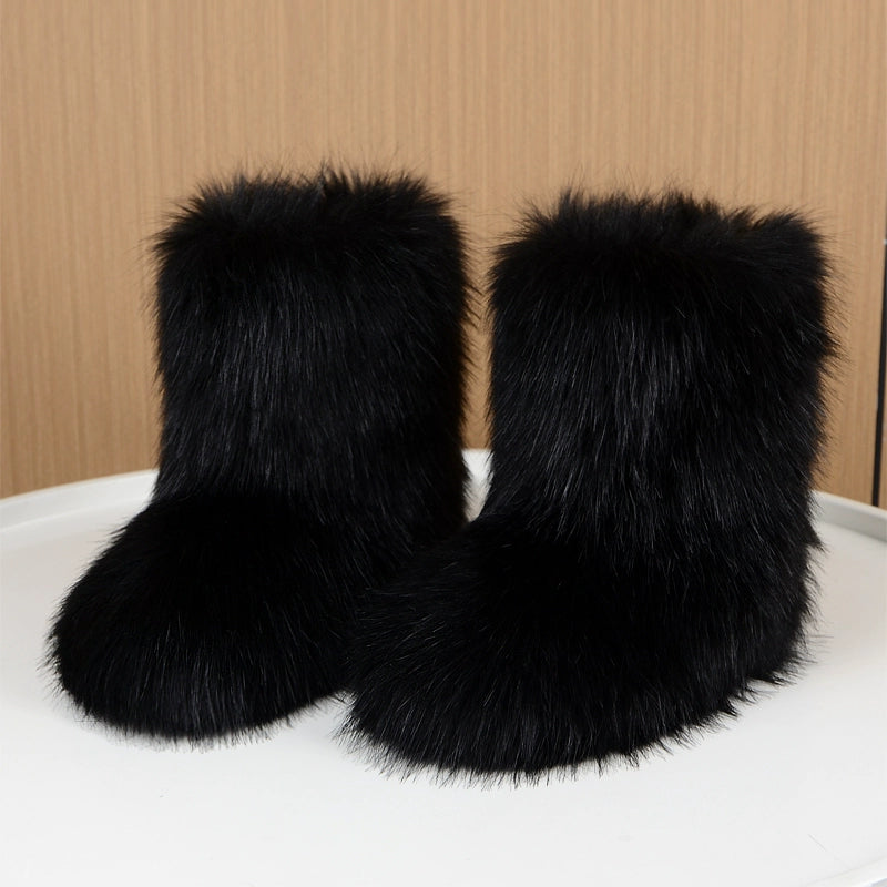 Ladies Fluffy 35cm Shibuya  Sexy Y2g Boots - Plush Fashion Shop #