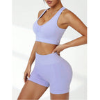 Seamless peach hip shorts for women by Bella Mia, shockproof push-up yoga bottoms, ideal for workout and training exercises.