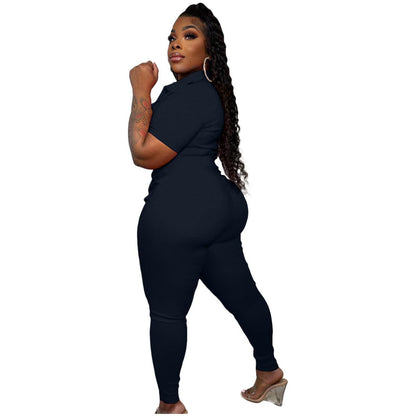 New Women's Clothing Zipper Three-dimensional Pocket JumpsuitElevate your wardrobe with this stylish and versatile Women's Clothing Zipper Jumpsuit. Featuring a unique three-dimensional pocket design and comfortable fit, this 2 piece Pants setPlush Fashions ShopPlush Fashion Shop