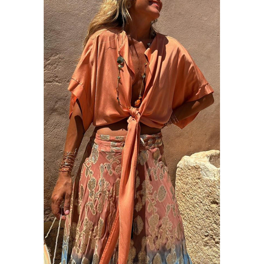 Colorful lace-up vacation cardigan for women with loose batwing sleeves, casual style by Plush Fashion Hub.