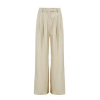 Elegant wide-leg khaki pants by Bella Mia, high waist casual trousers perfect for office or autumn winter wear.