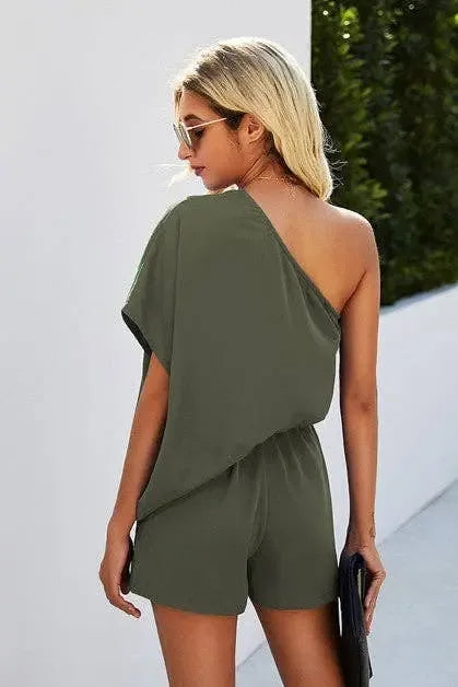 Olive Green Captiva Romper -clearance - Plush Fashion Hub
