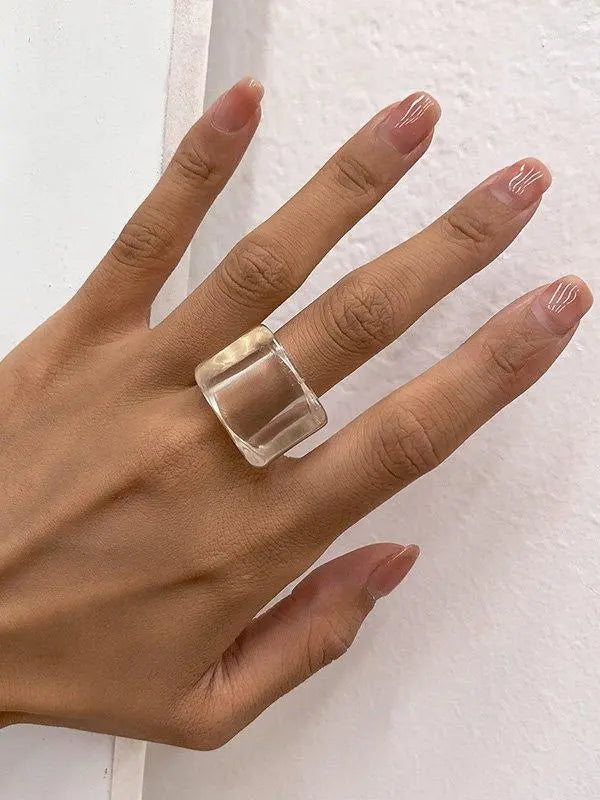 Original Stylish Resin 8 Colors Geometric Ring PAINEVIDA 8.99