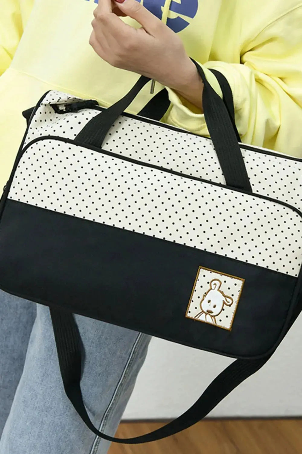 Oxford Cloth Contrast 4 Piece Bag Set - Plush Fashion Hub