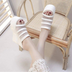 Women wedge heel platform sandals and rhinestone slippers with open toes, stylish and comfortable for summer wear.