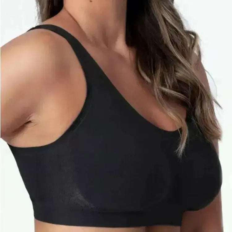 Plus-size Plush Fashion Hub seamless shaper bra with supportive design, bright lingerie underpants in S to 3XL size.