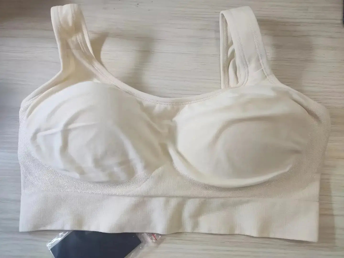 Plus-size Plush Fashion Hub seamless shaper bra in bright lingerie, supportive underpants for women size S to 3XL.