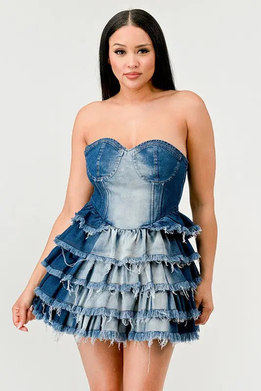 “Princess of Denim” Tiered Ruffle Dress OyeraCharisma
