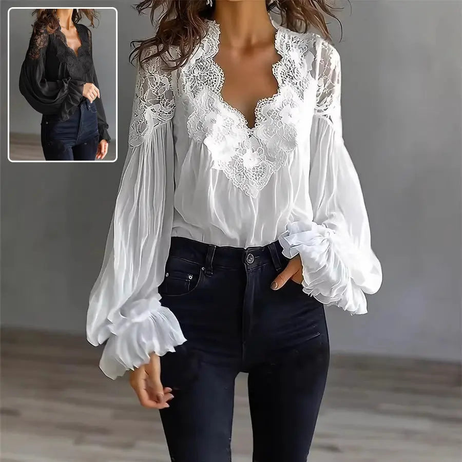 Puff-sleeved Fashion Elegant Ruffle Pleated Long-sleeved Plush Fashion Hub