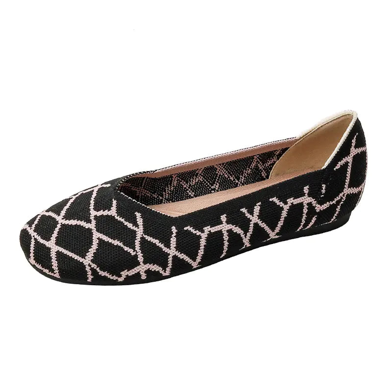 Beijing style woven flat shoes for women with intricate woven design, casual and comfortable footwear by Trendy Attic Store01