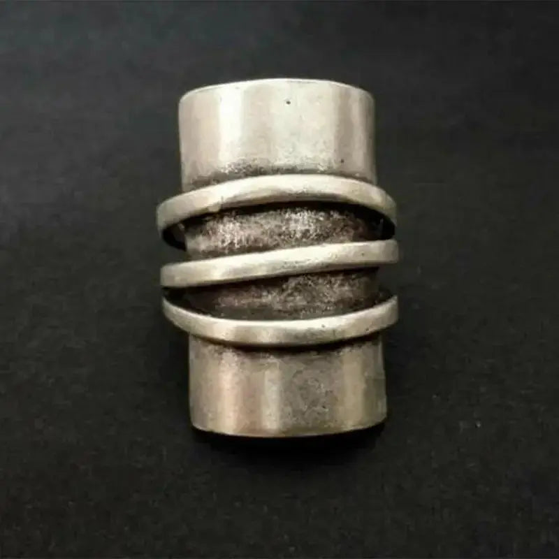 Retro geometric circle statement ring in ethnic style, featuring bold design and plush finish, by Plush Fashion Hub.