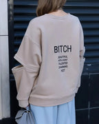 Women's graphic printed loose fit round neck sweatshirt by Plush Fashion Hub, soft casual pullover with colorful design.