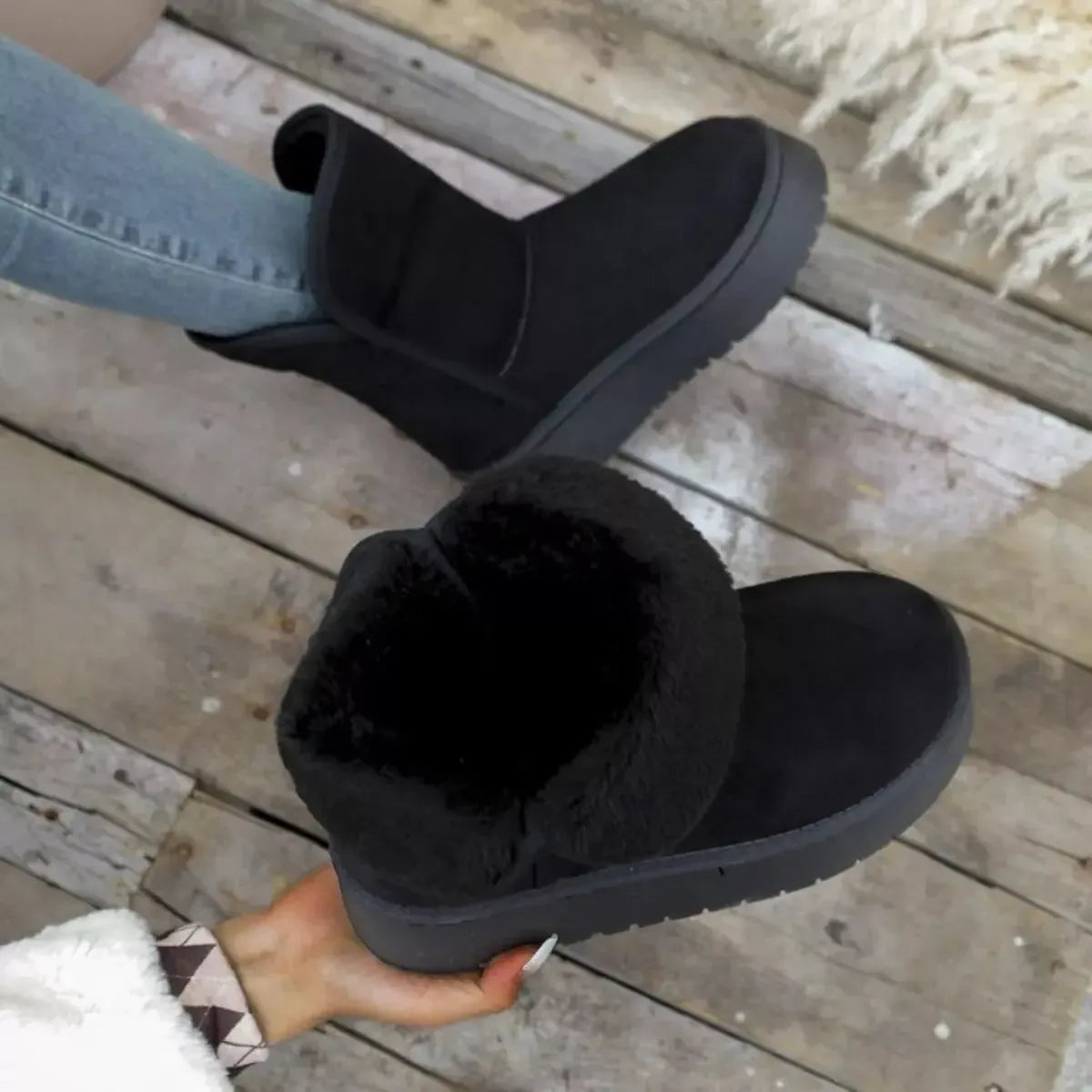 Round Toe Platform Boots - Plush Fashion Hub