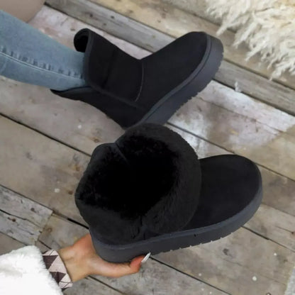 Round Toe Platform Boots - Plush Fashion Hub